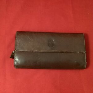 Veneto brown threefold leather wallet